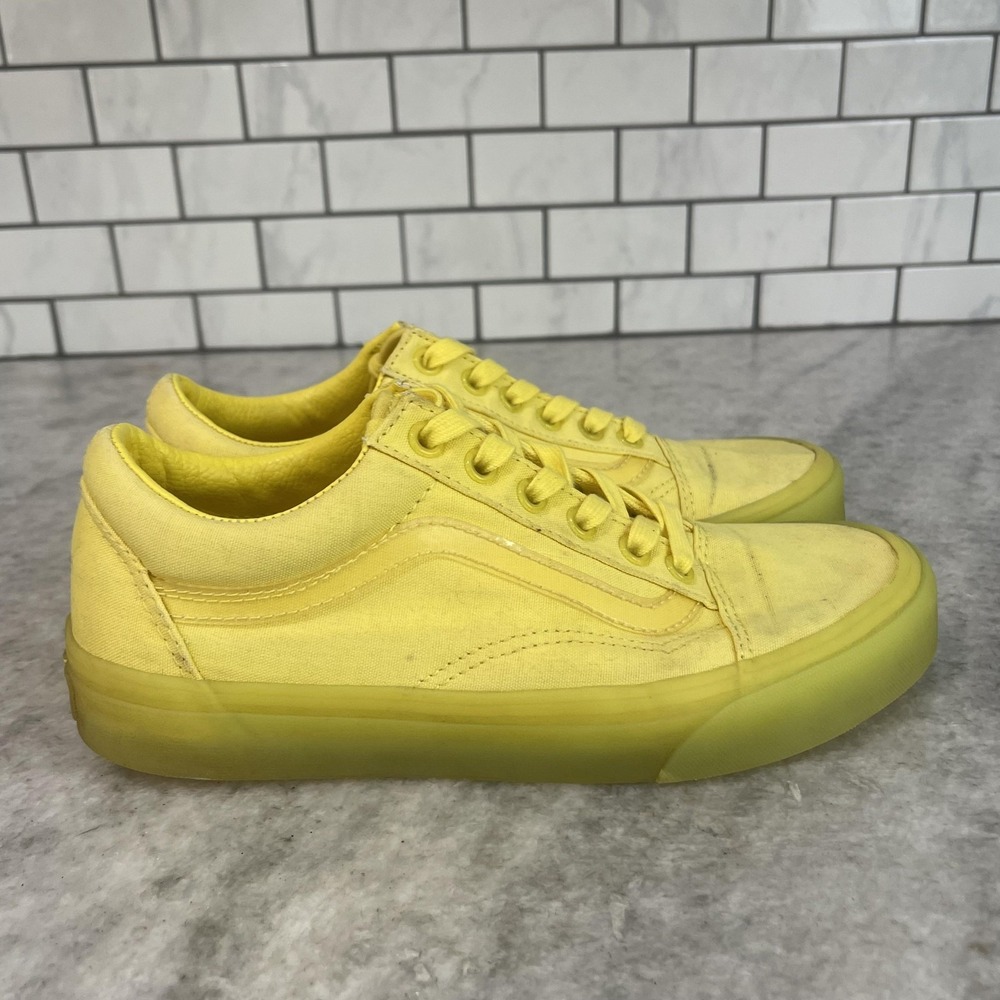 Vans Old Skool Shoes Mens Size 6 Yellow Canvas Low Top Skate Sneakers Athletic